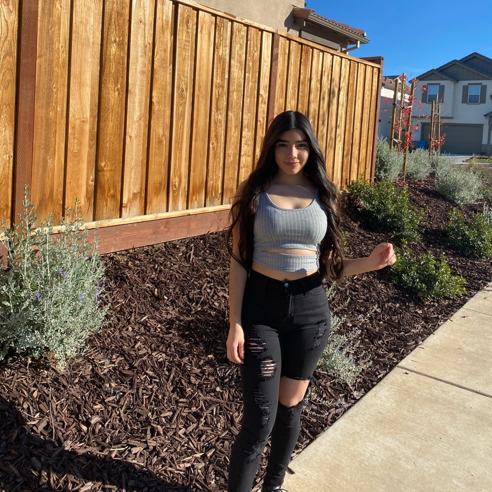 Gray crop top